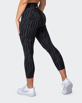 Signature Scrunch 7/8 Leggings - Monochrome Zebra Print