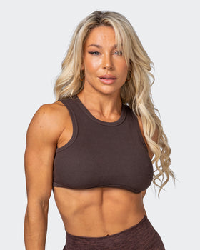 HBxMN Bliss Rib Cropped Tank - Cocoa