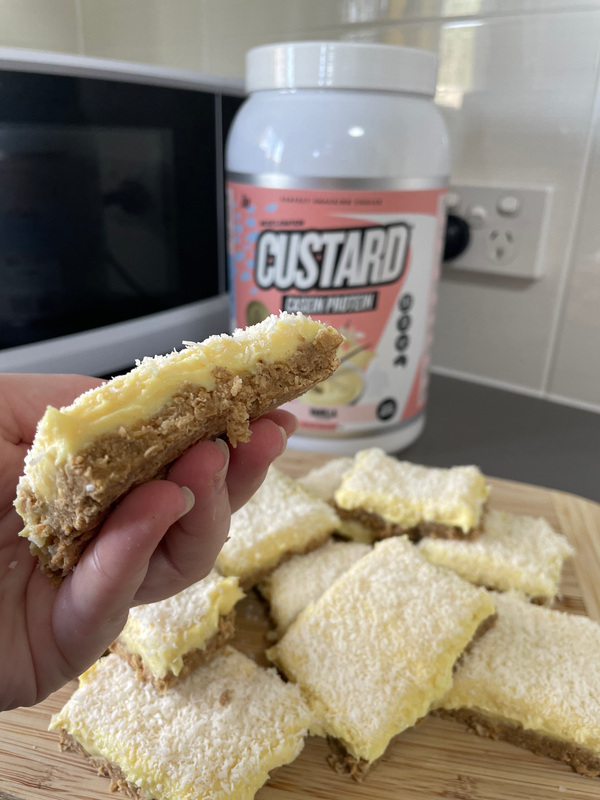 No Bake Protein Lemon Slice