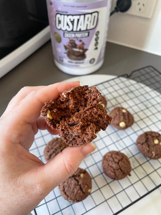 Chocolate Custard Protein Cookies