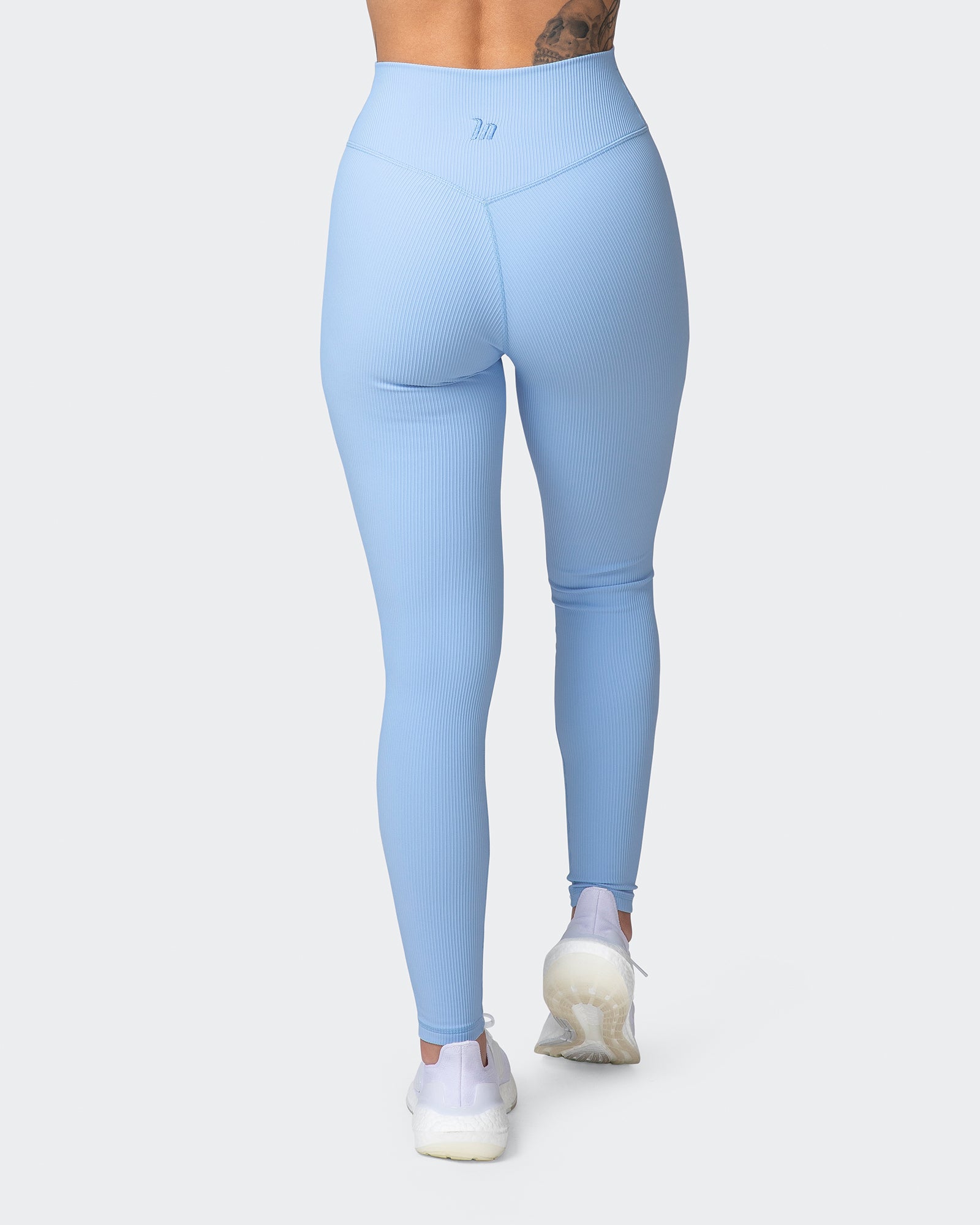 Zero Rise Rib Ankle Length Leggings - Periwinkle