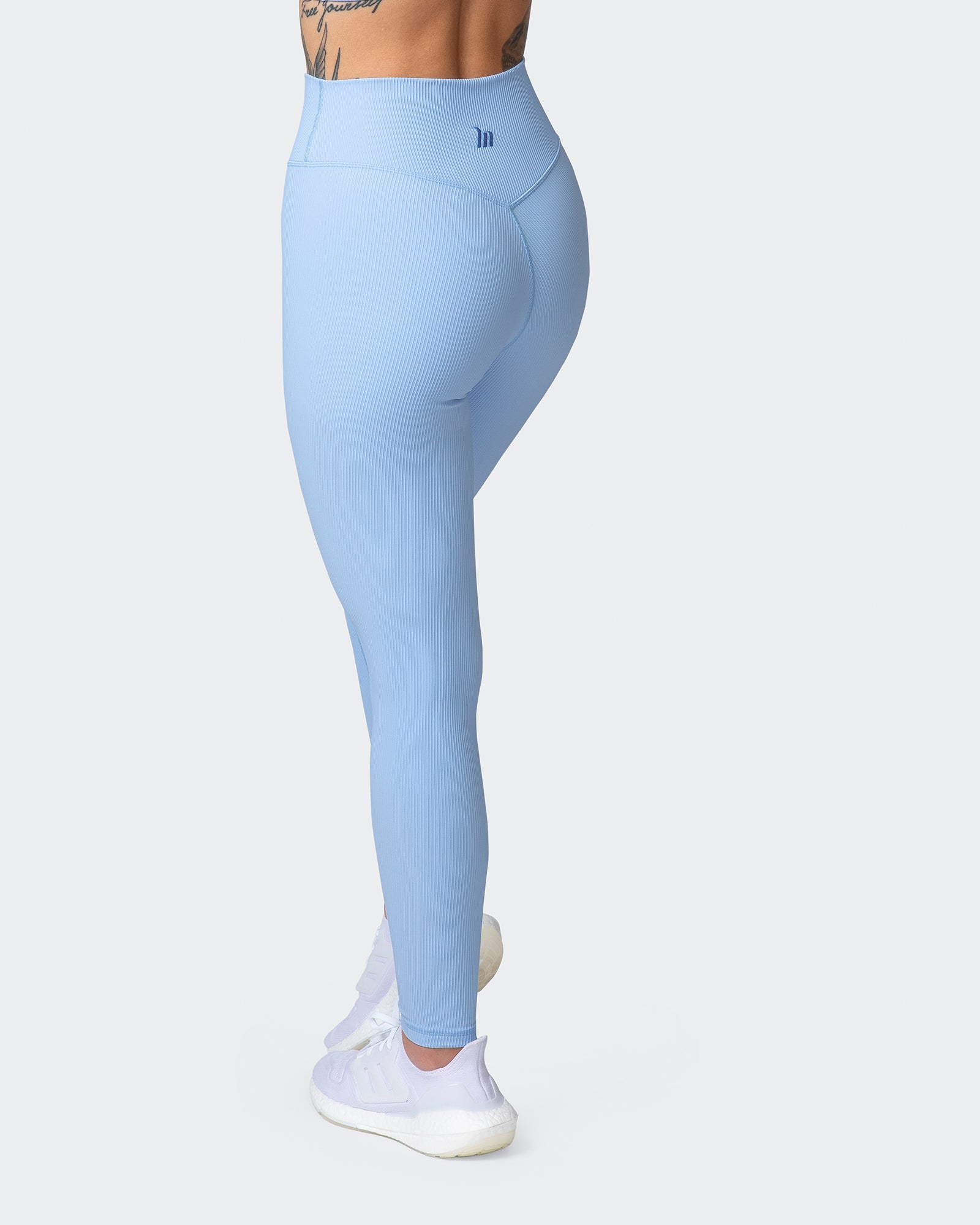 Zero Rise Rib Ankle Length Leggings - Periwinkle