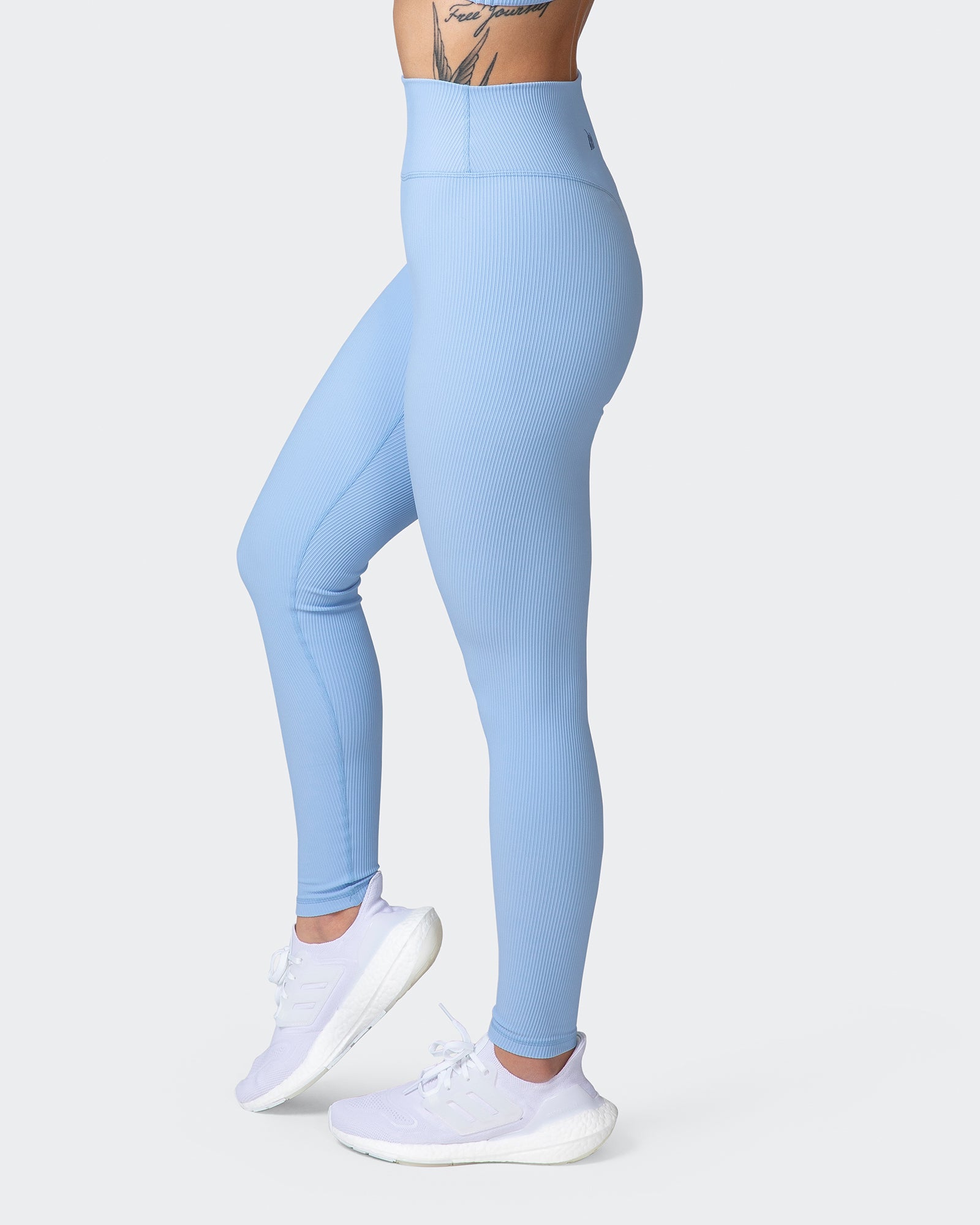 Zero Rise Rib Ankle Length Leggings - Periwinkle