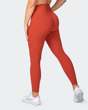 Zero Rise Rib Ankle Length Leggings - Burnt Orange